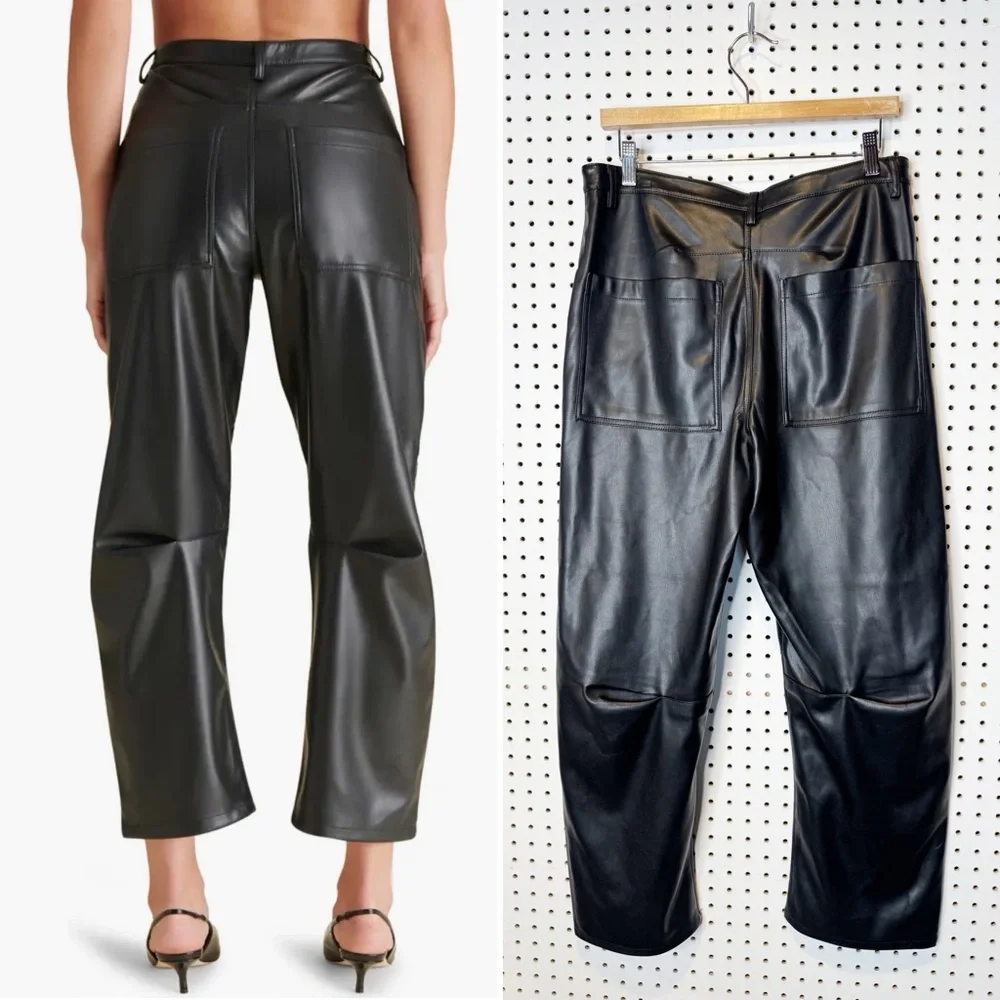 Steve Madden | Haniel Faux‎ Leather Barrel Pants in Black Sz. M